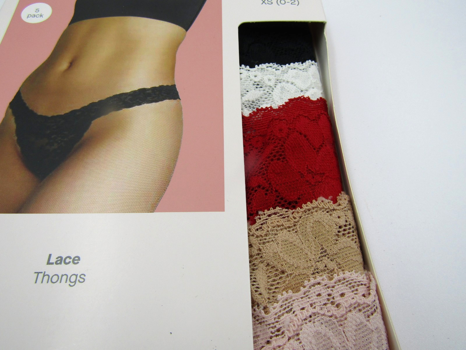 NWT Auden 5 Pack Stretchy Lace Brief Panties Colors Shown Size XSmall (0-2)