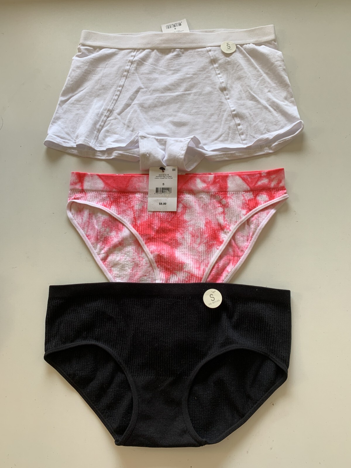 NWT! Lot of 3 Cotton On Body Sz S Ribbed High Cut Boyleg Boyshort Brief Panties