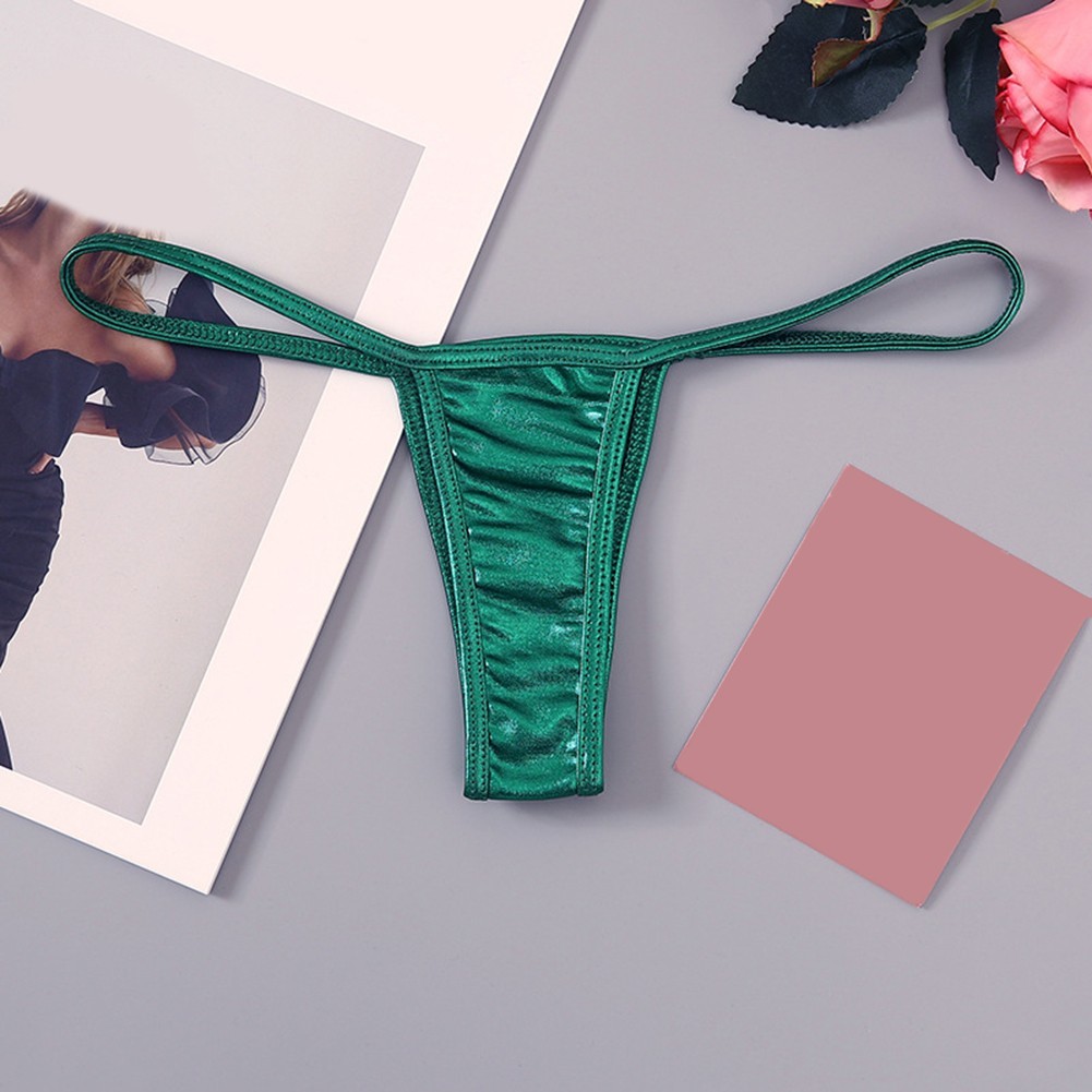 Low Waist Womens T Back Underwear featuring Thin Straps and Solid Color Design