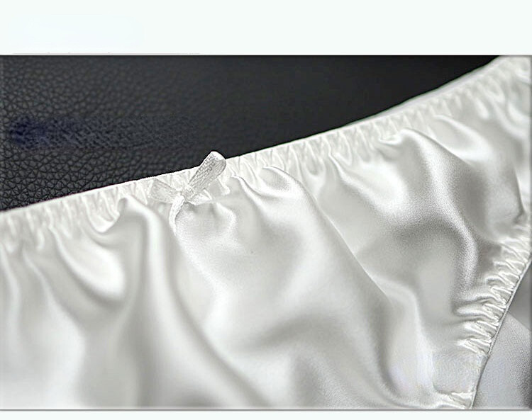 Womens 100% Silk Panties Briefs Bikinis Daliy Underwear Cheeky Shiny Bottoms