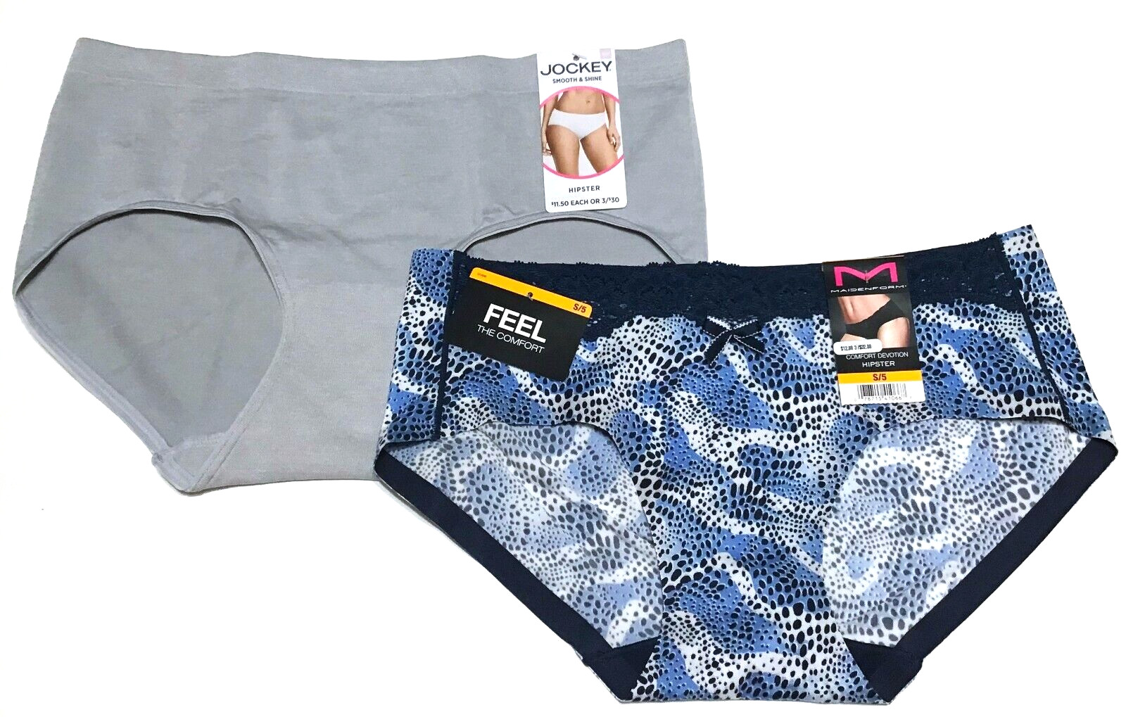 small – NWT Jockey Smooth Shine Maidenform hipster panty lot $23.50 tags (b179 a