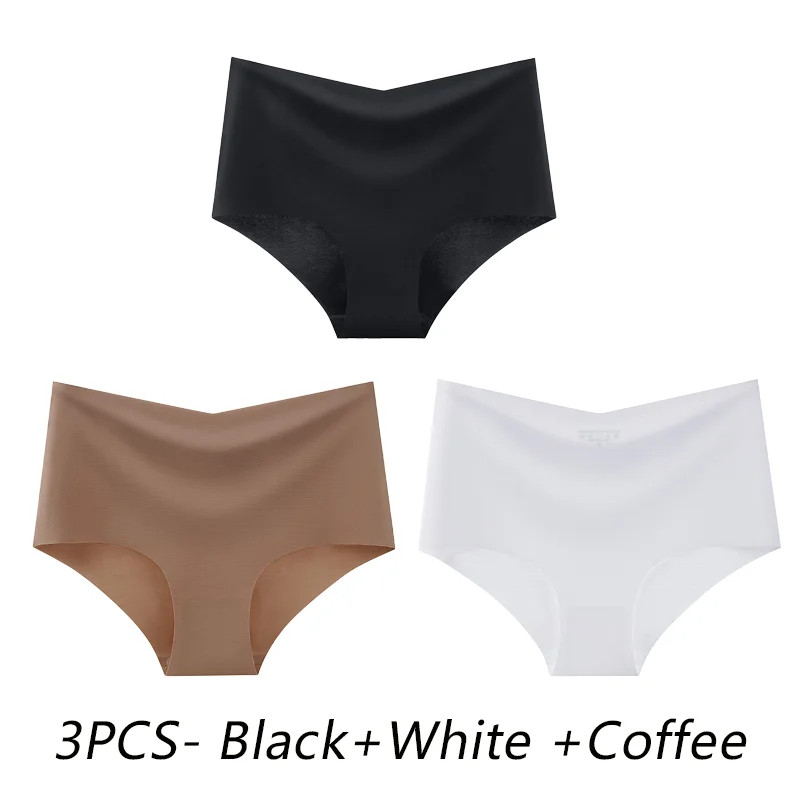 High Waist Seamless Panties Women’s Breathable Soft Underwear S 3XL 3 Pcs