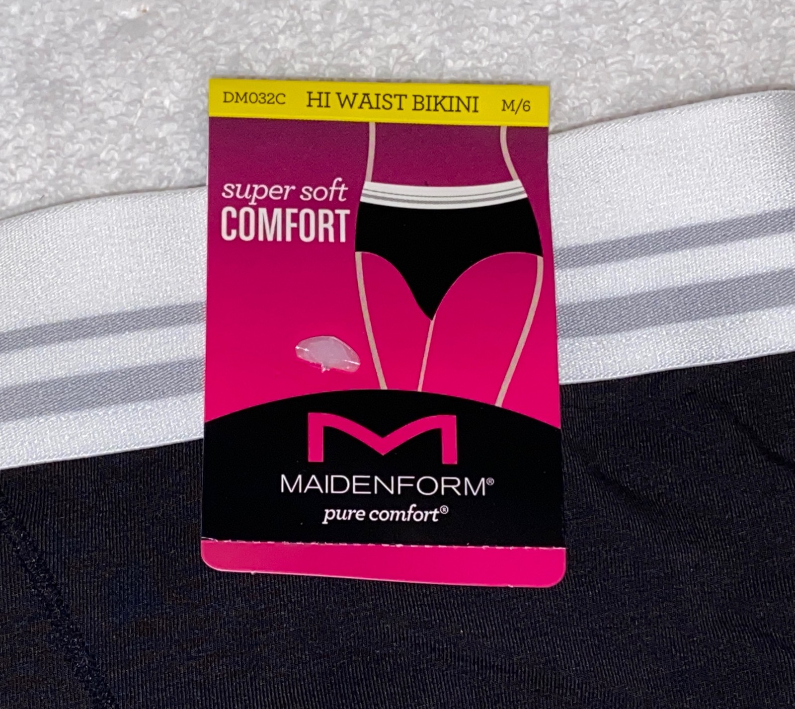 MAIDENFORM Super Soft Cotton Stretch Hi Waist Black Bikini Panty Womens Sz S M L