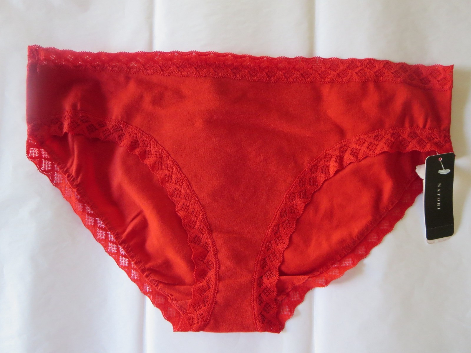 NATORI BLISS GIRL BRIEF PANTY #156058, XL, SAMBA/RED, NEW WITH TAG $20