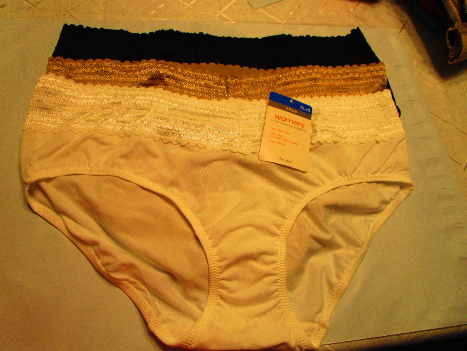 New Warners No Muffin top microfiber with lace panty, size XL/8