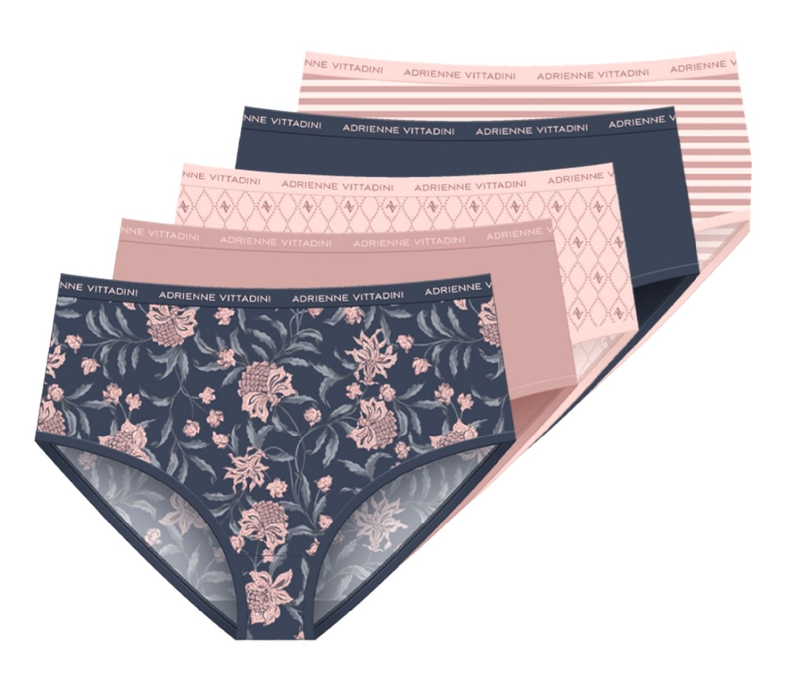 Adrienne Vittadini Women’s Stretch Microfiber Brief Panties 5-Pack