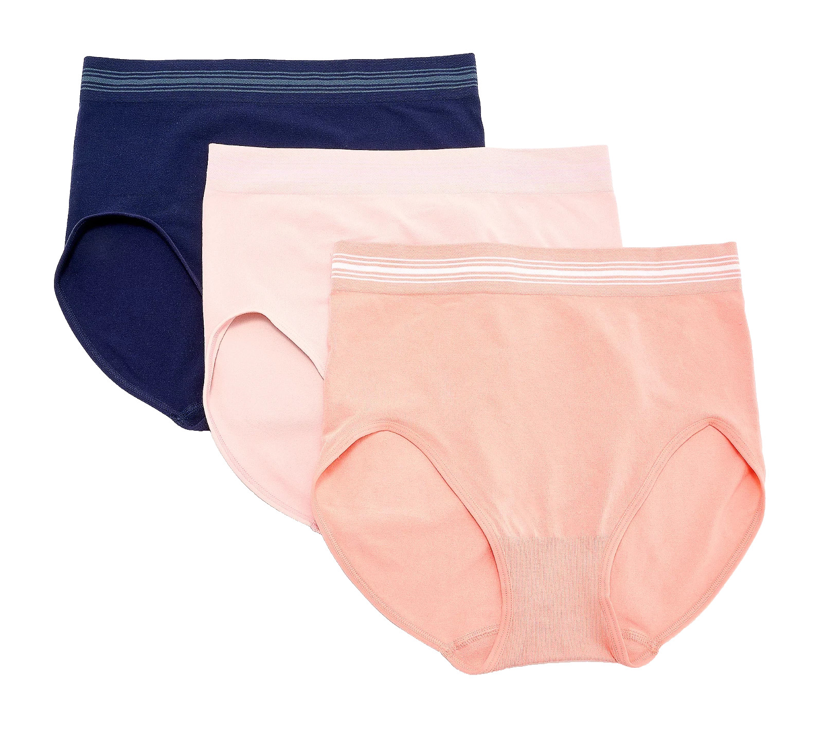 Breezies~Set of 3~Comfort Breeze Seamless Full Briefs~Medium~Blush~A631958 13047