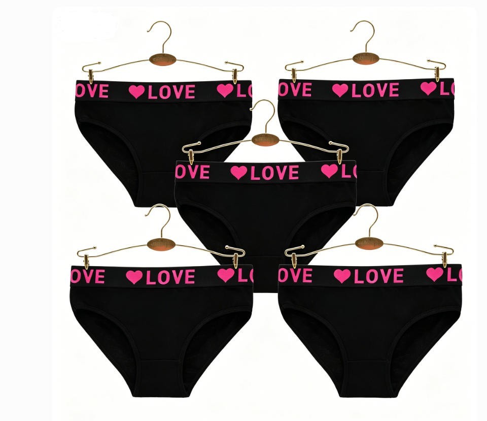 5PCS Underwear Women’s Thin Panties Solid Color Belted Women’s Triangle Shorts
