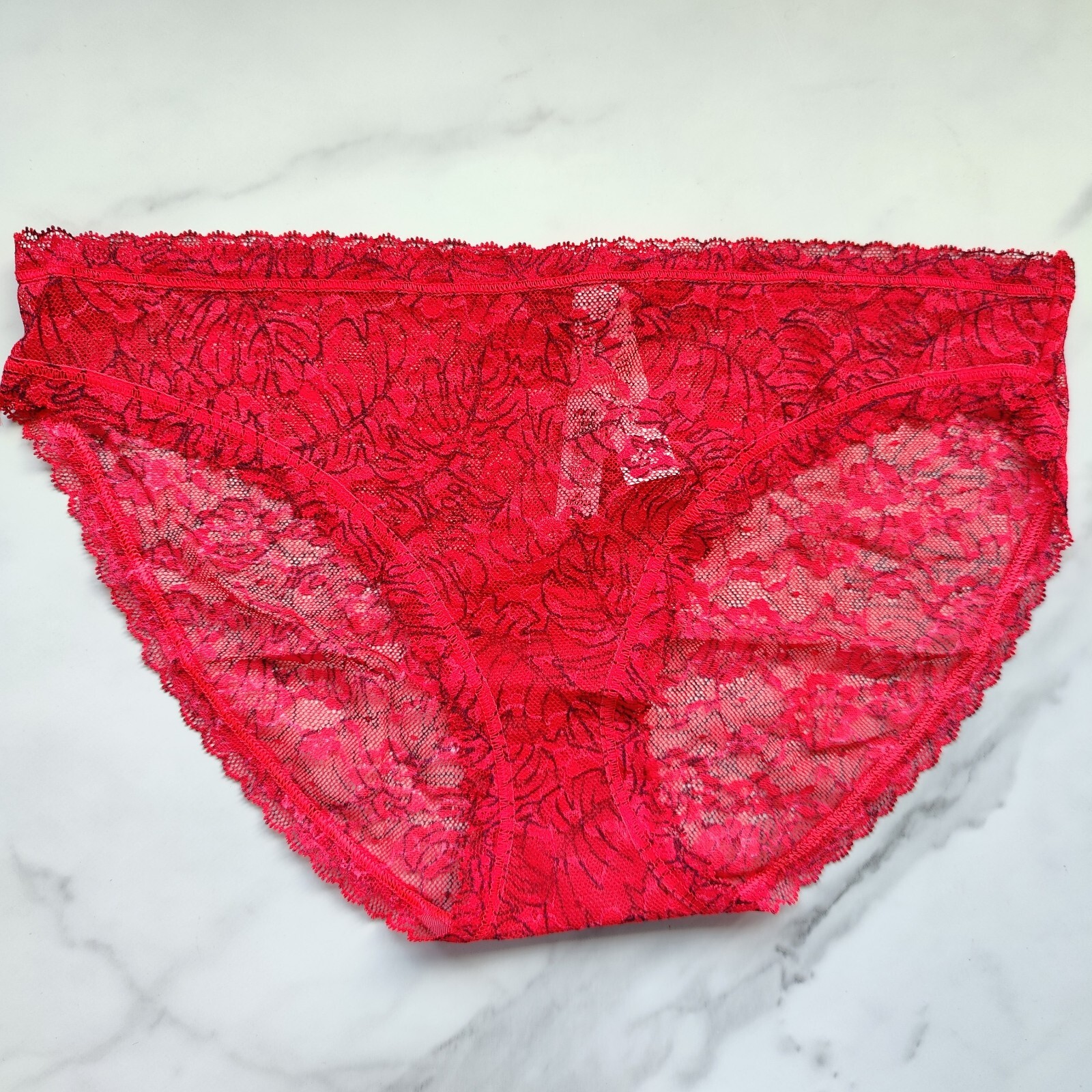 Victoria’s Secret The Lacie Posey Lace Bikini Panty Hottie Pink Palms SZ M/L