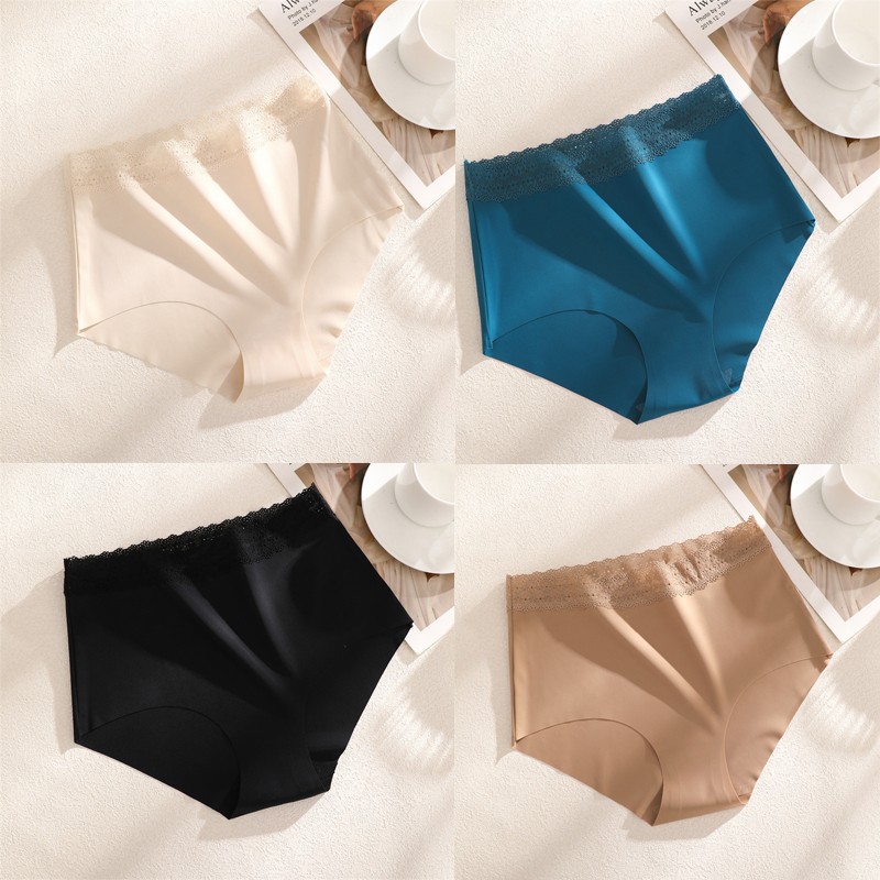 4 Pack Lot Sexy Womens Seamless Panties Bikinis Underwear Ladies Lace Lingeries