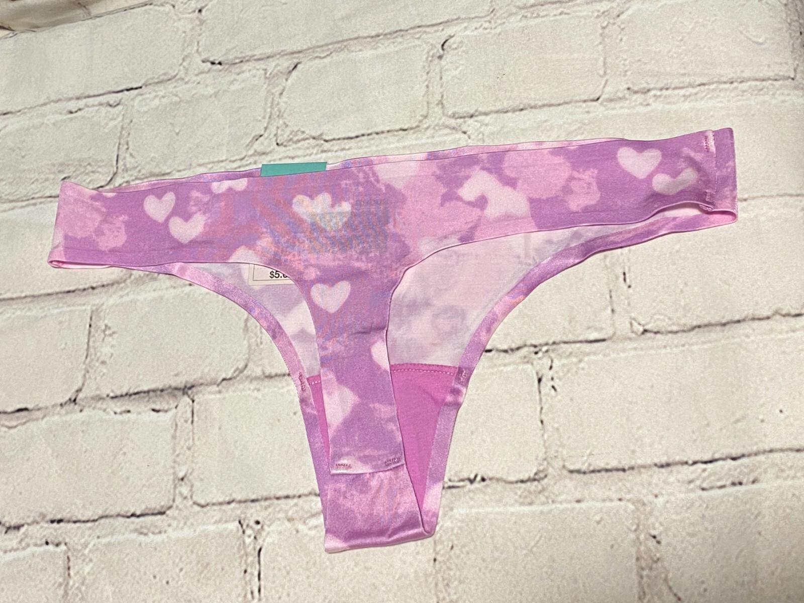 LOT 5 AUDEN PINK HEARTS THONG PANTIES UNDERWEAR WOMEN’S SMALL 4/6 X 5