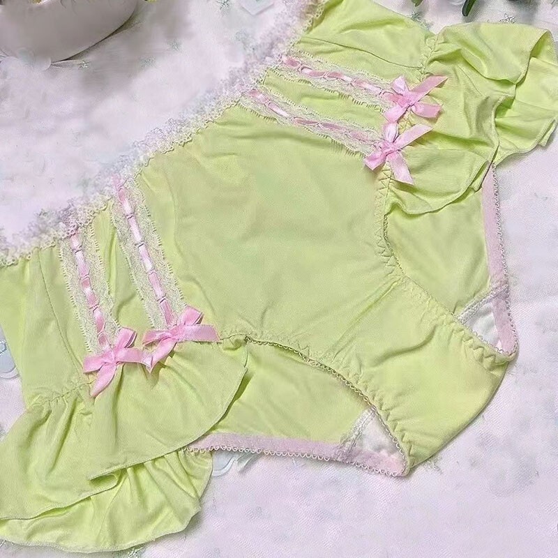 Womens High Waist Comfort Underwear Panties Briefs Bow Cute Princess Underpants