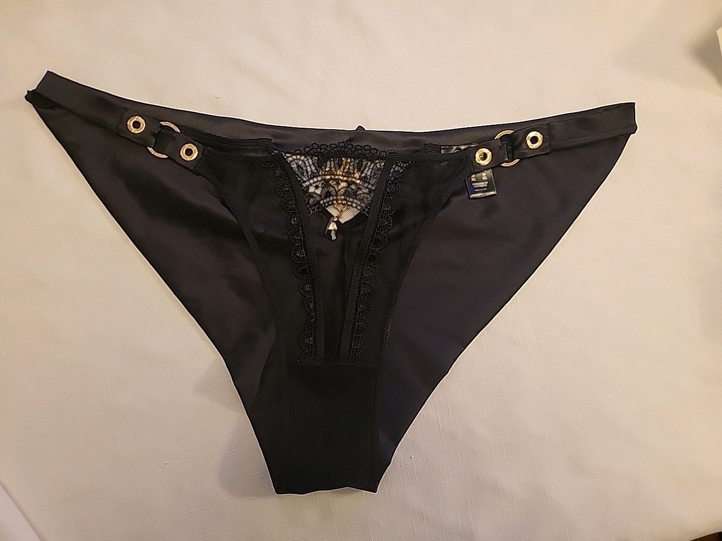 Honey Birdette Miss Soo Black Brief cross and chandelier crystal pendants Large