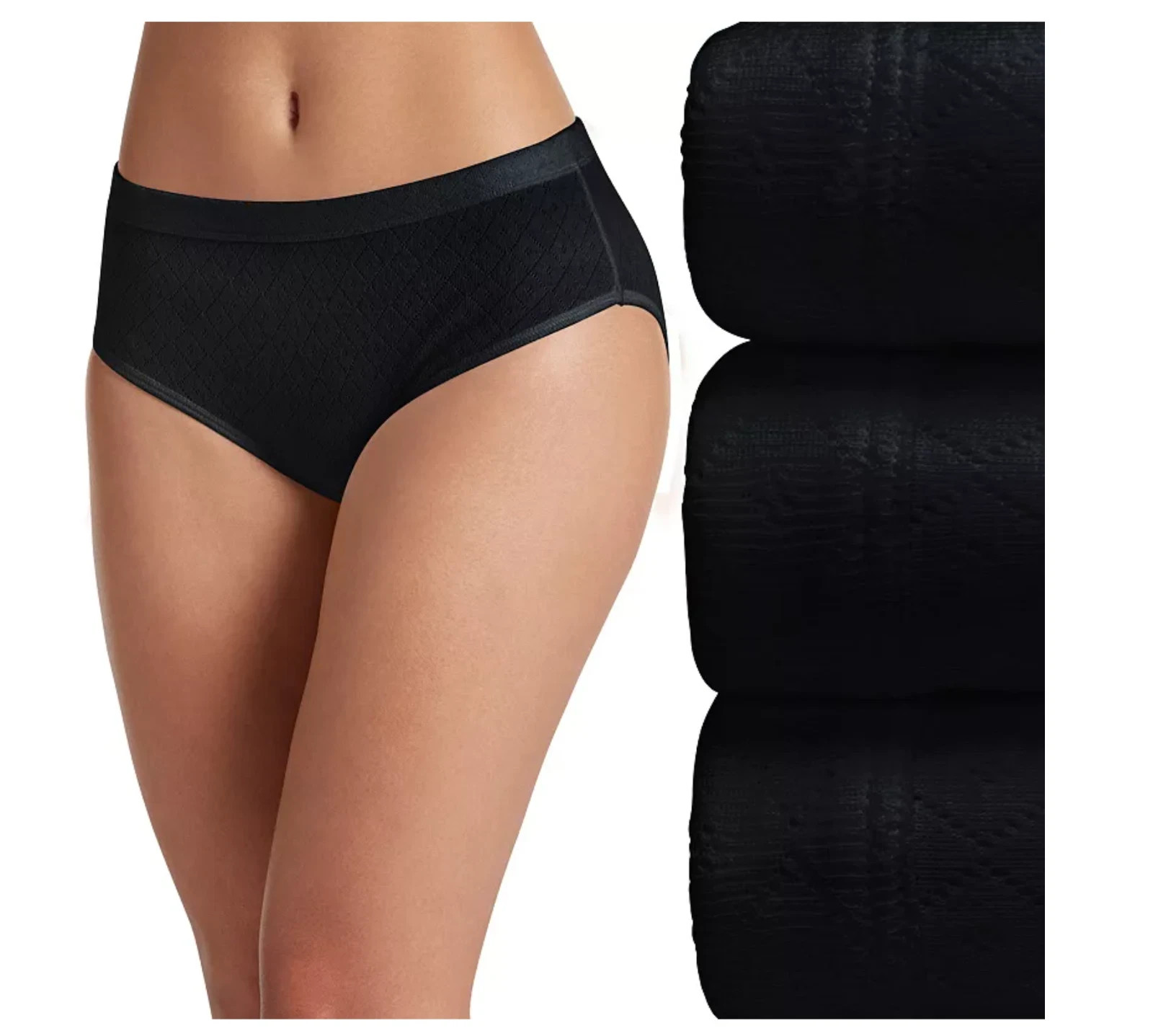 Women’s Jockey 3-Pack Hipster Classic Breathe Black 100% Cotton Underwear 11 4XL