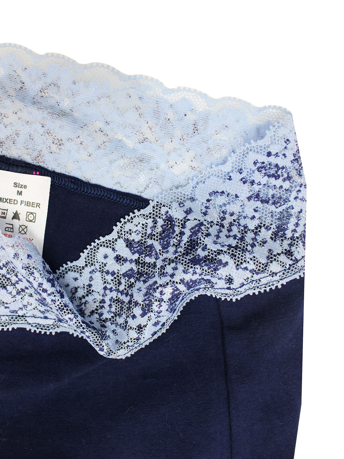La Senza Navy Contrast Lace Trim Boyshort/Knickers/Briefs – Sizes S, M, XL