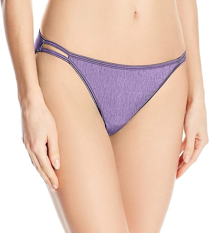 4 pairs VANITY FAIR String Bikini ILLUMINATION 18108 Panty Solid Colors 7 / L