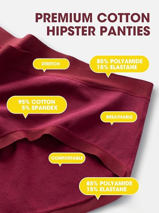 Women’s Cotton Underwear Full Coverage Soft Briefs Stretch Medium 6 Color Packs