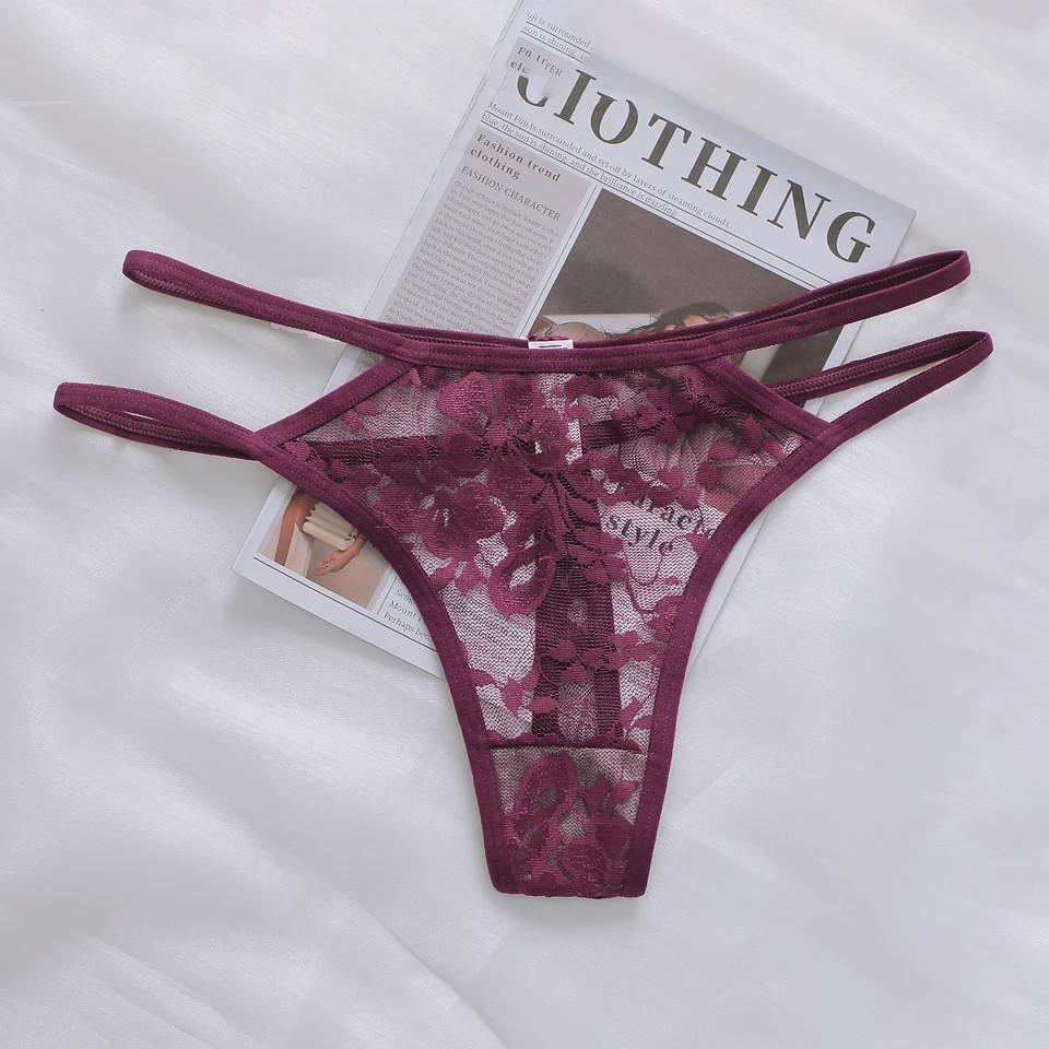 1pc Women Lace Underwear Traceless Breathable Antibacterial Hollow Lingerie