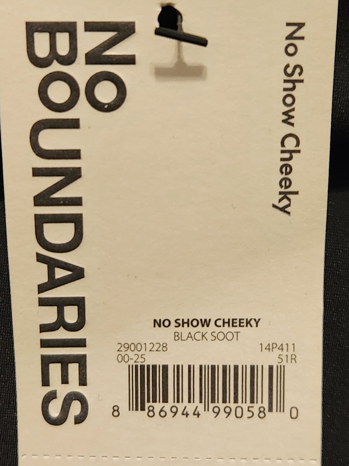 No Boundaries Women’s No Show Cheeky Panties 1 Pair Sz XL 16-18 Brand New