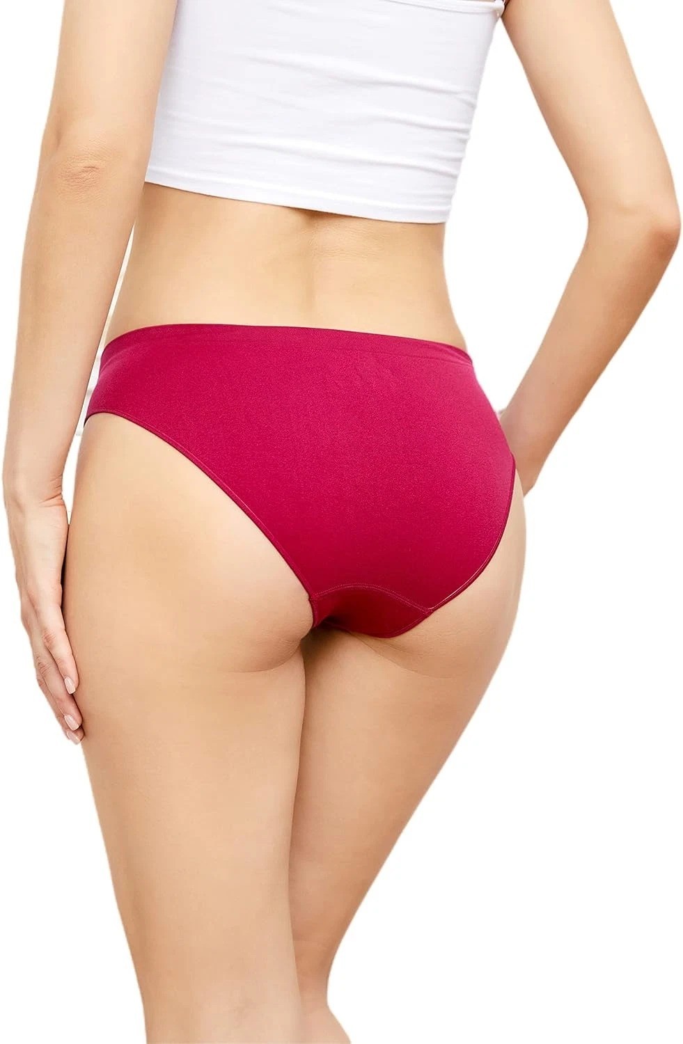 Bikini Underwear for Women Cheeky Panties Soft No Show Seamless Hipster 5 Pack L