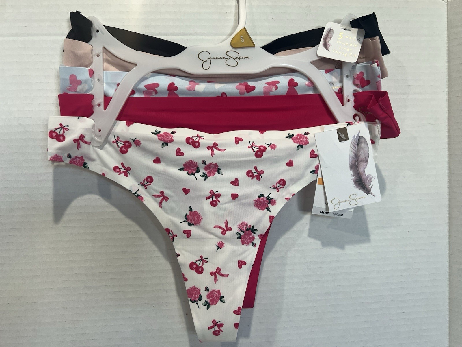 5-pack JESSICA SIMPSON Invisible Lines Thong Panties Multicolor Size SMALL NWT