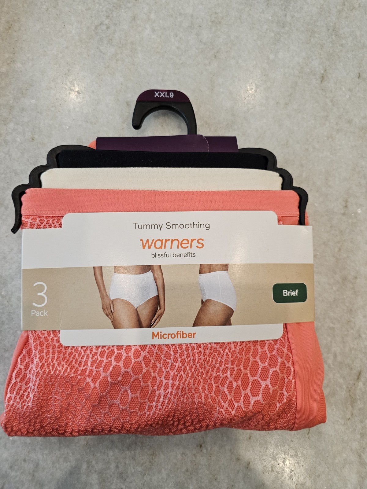 3 Warners Blissful Benefits Tummy-Smoothing Comfort Microfiber Brief 3pk 2xl