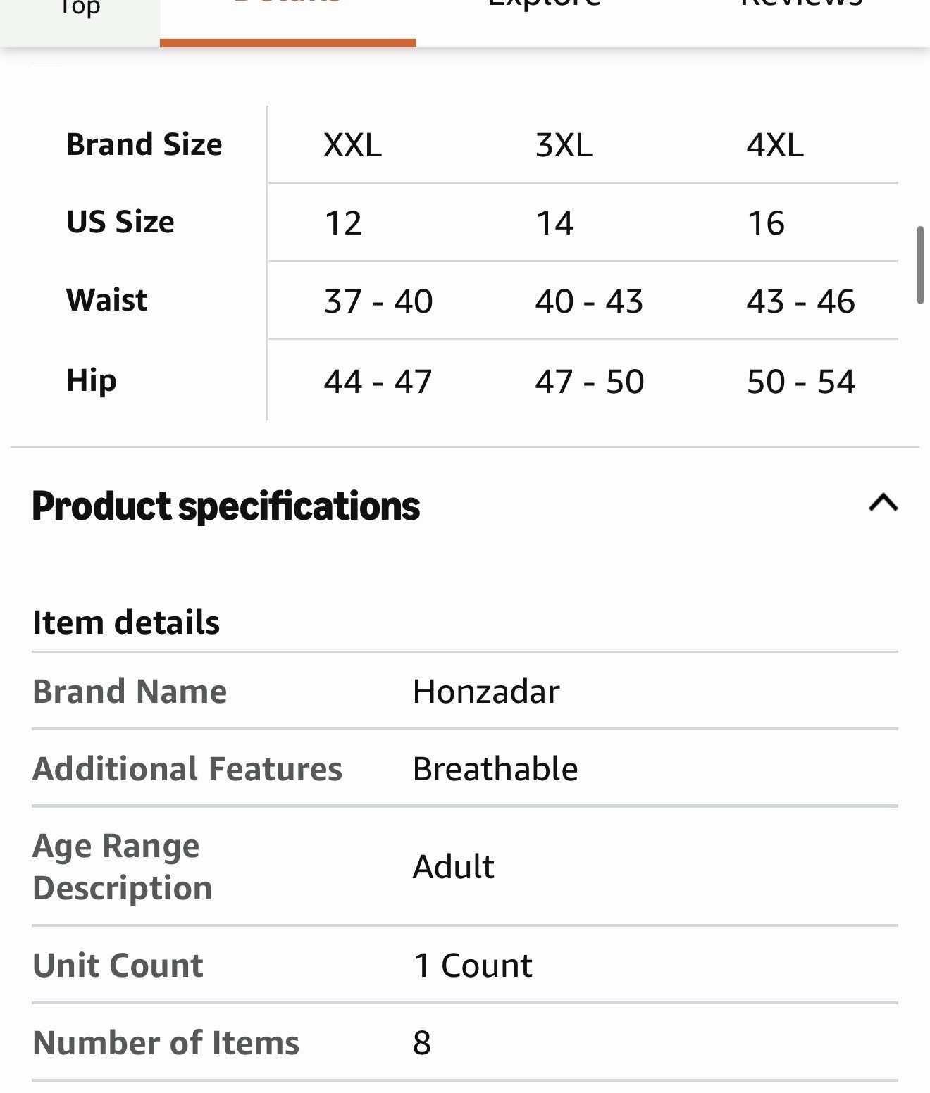 8 Pk Honzadar Women’s Cotton Waist Underwear Stretch Briefs Multipack 2XL