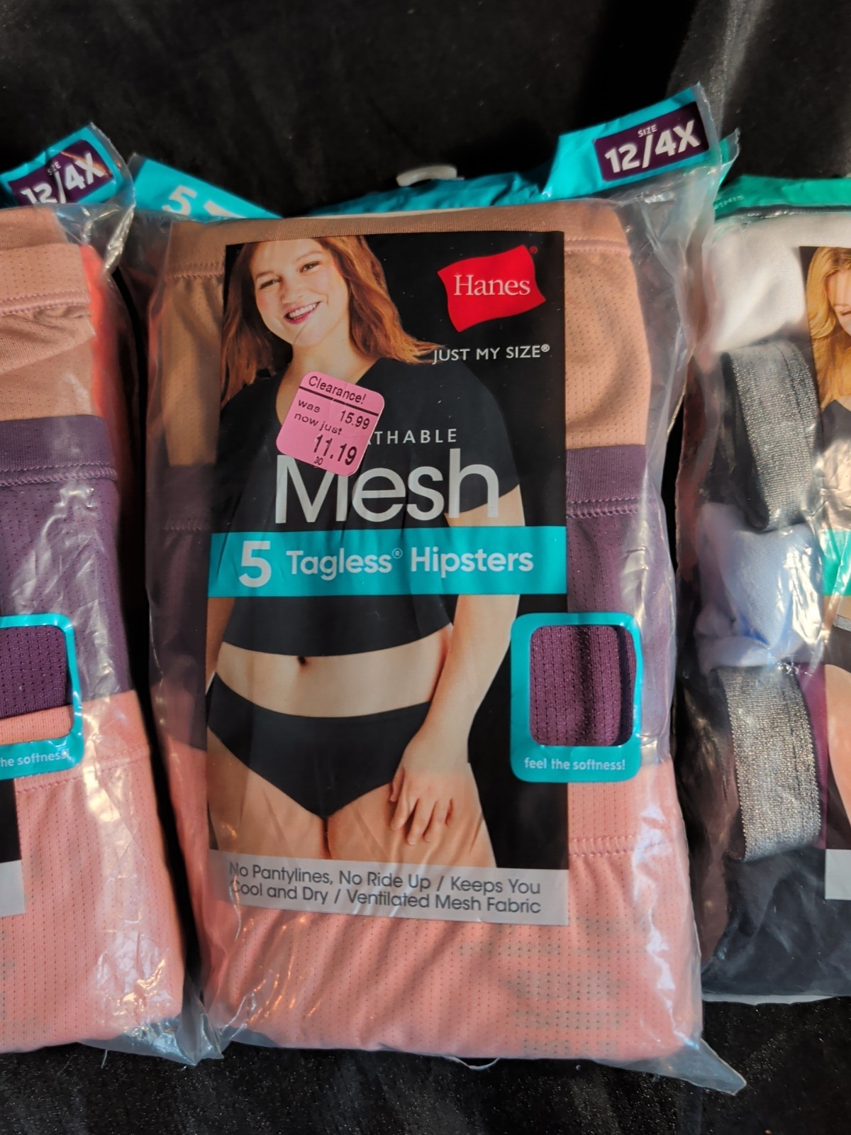 Hanes Just My Size Lot 3 5-Packs 15 pr Tagless Bikini/Hipster Underwear 12/4X