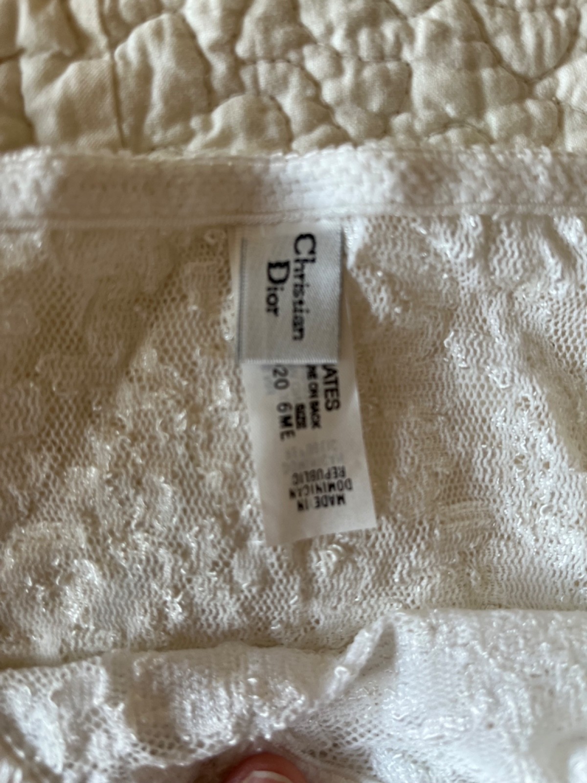 Dior 2 pc Lace Panty Set in White. size 6 M 7 L. FREE SHIPPING!