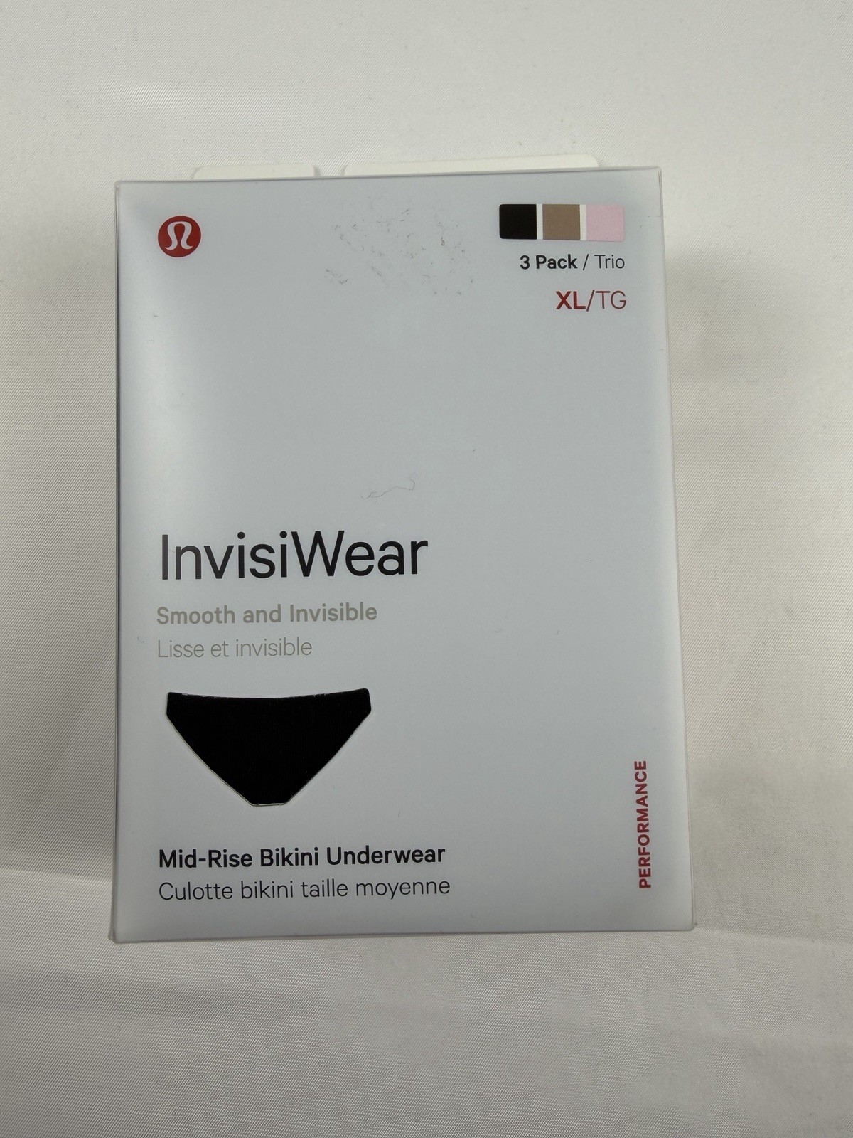 NWT Size XL Lululemon InvisiWear Mid-Rise Bikini Underwear 3Pack BLK NTMG BLLP