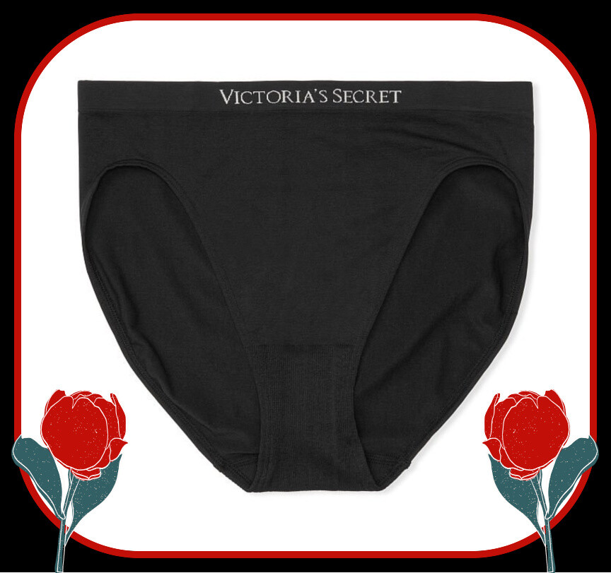 M Black SEAMLESS NO SHOW FULL COVER Victorias Secret HighLeg Waist Brief Pantie