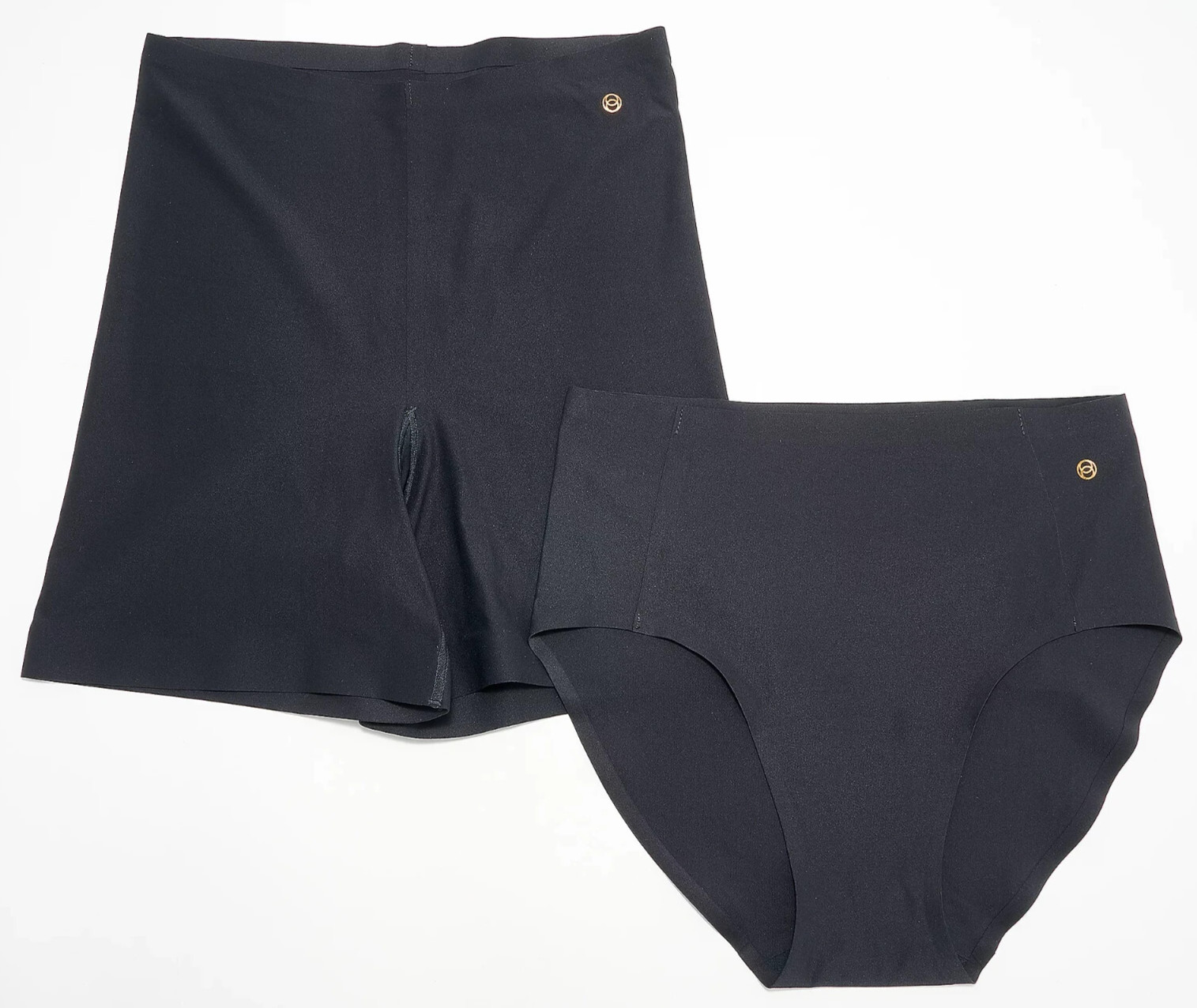 Evelyn & Bobbie~Set 2~Full Brief Panty & Slip Short~Sz 16-24~Black~A698807 11231