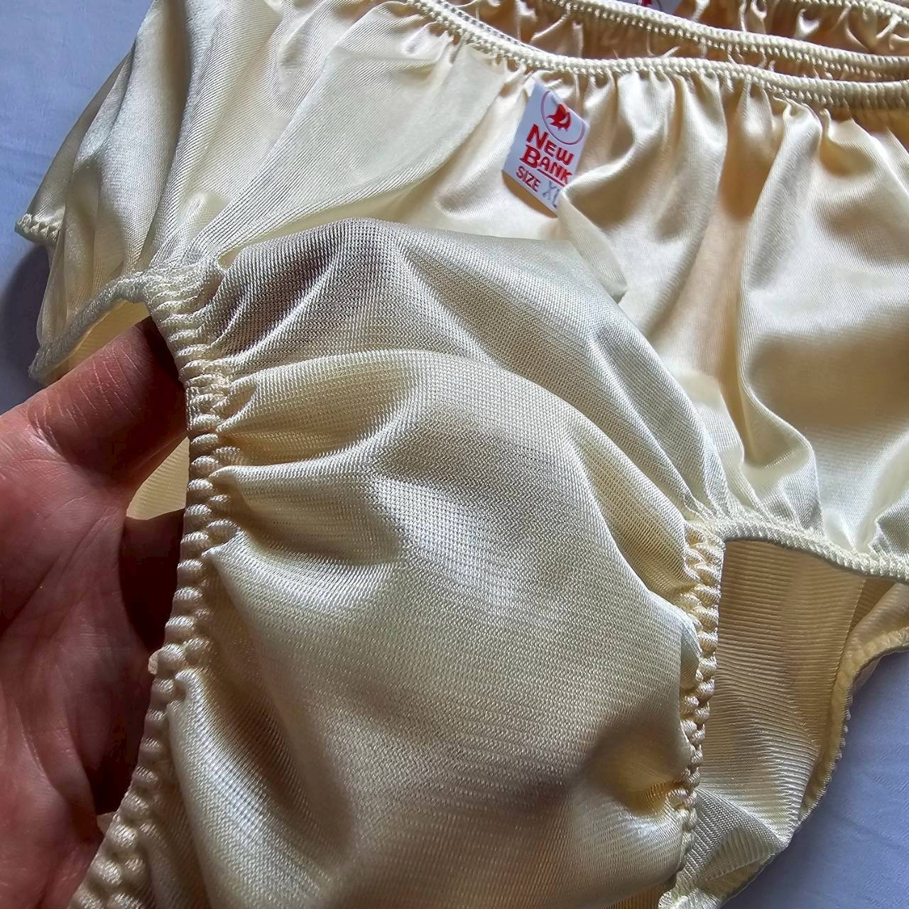 6 Nylon Underwear Panties Comfort Woman Man Briefs High Waist 36″-42″ XL/Yellow