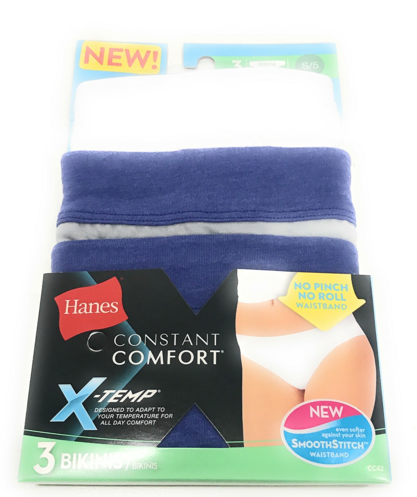 Hanes – Constant Comfort X-Temp Bikini Smoothstitch Women’s Size 5/S (2 Pack)