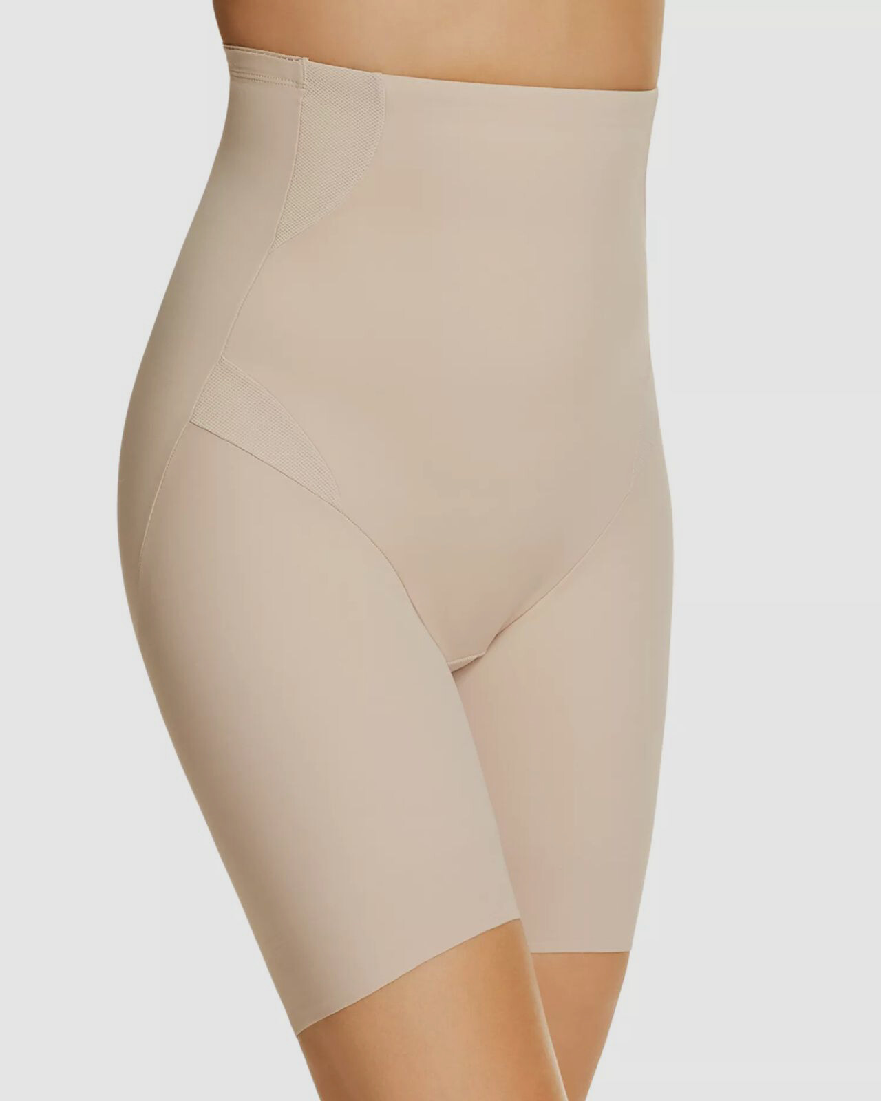 $68 TC Women’s Beige Cooling High Waist Thigh Slimmer Stretch Shorts Size Large