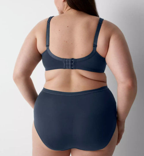 Lane Bryant Cacique Plus 18/20 Panty With Lace No-Show Full Brief Navy