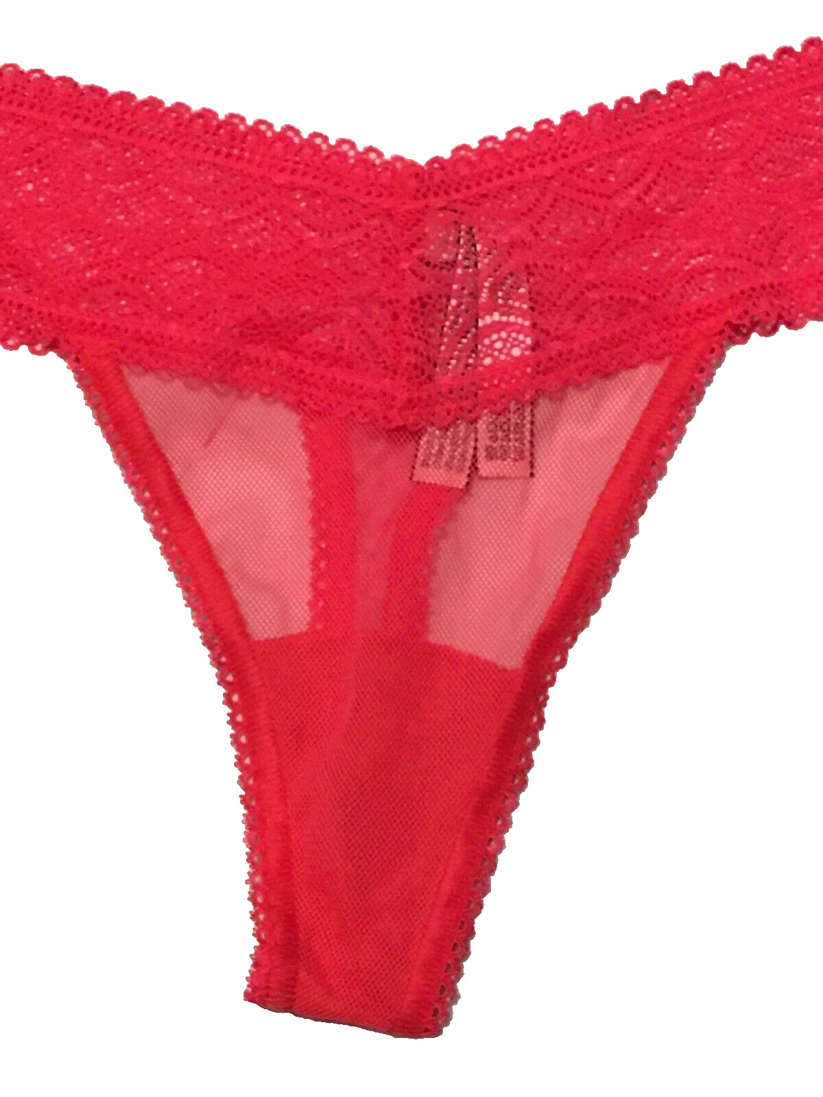 Victorias Secret Peachy Pink Fishnet Mesh Thong Panties M Sheer No Show Lace