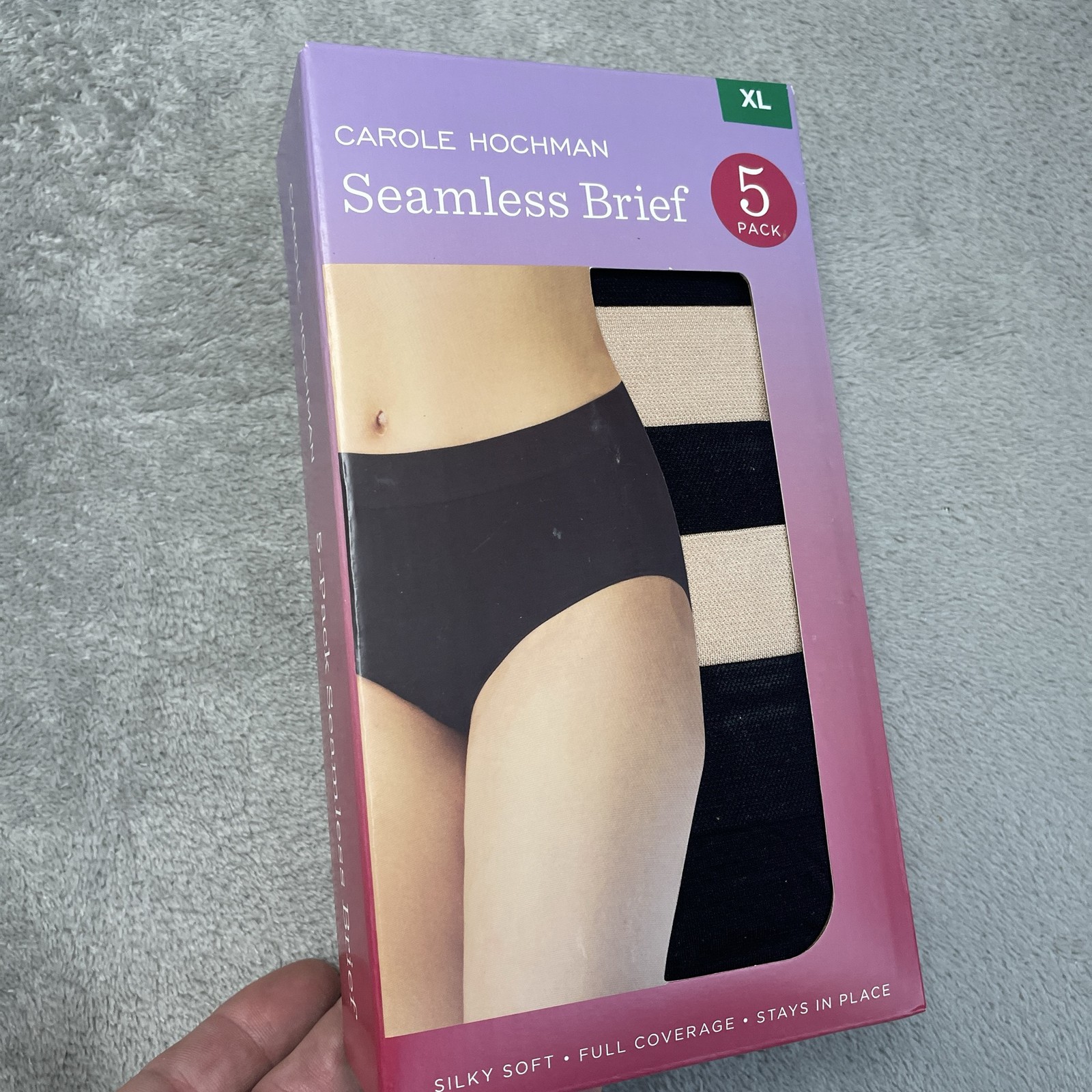 Carole Hochman Women’s XL Seamless Brief Black e0414