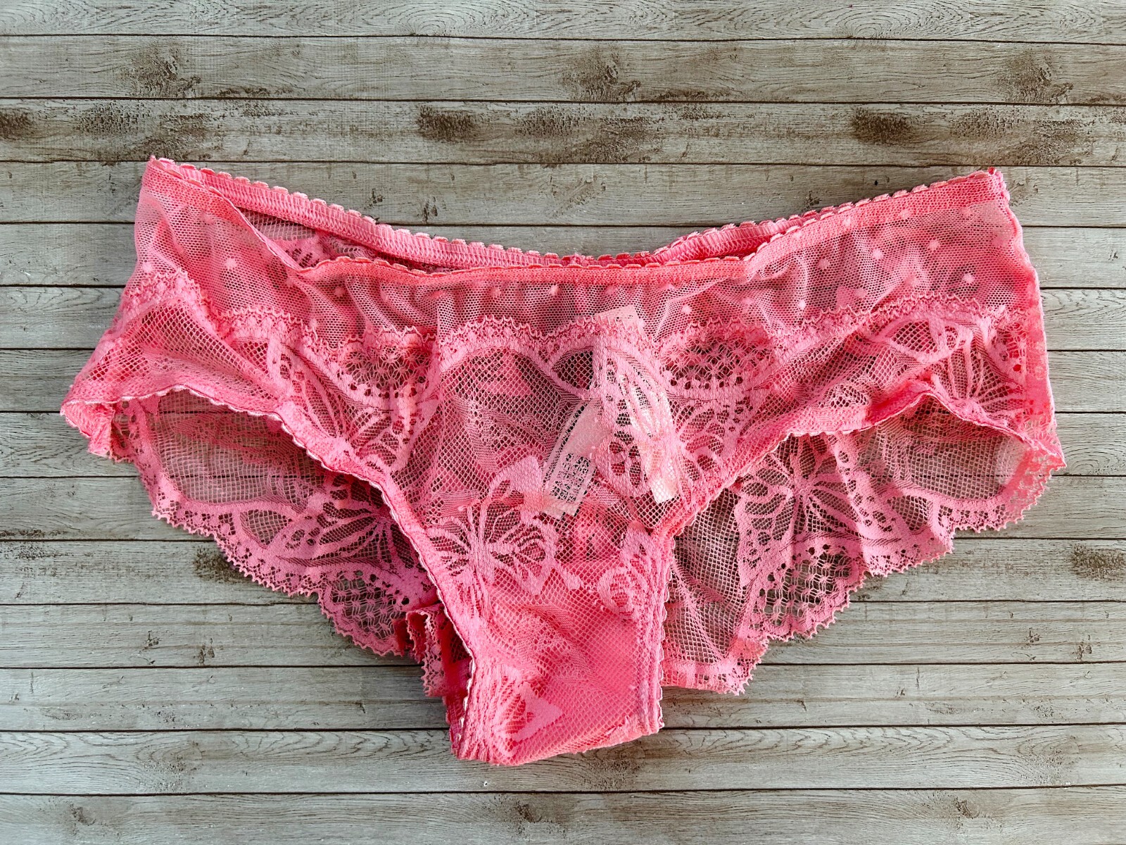 Nwt Victorias Secret The Lacie Butterfly Lace Cheeky Panty Pink Cocktail XL