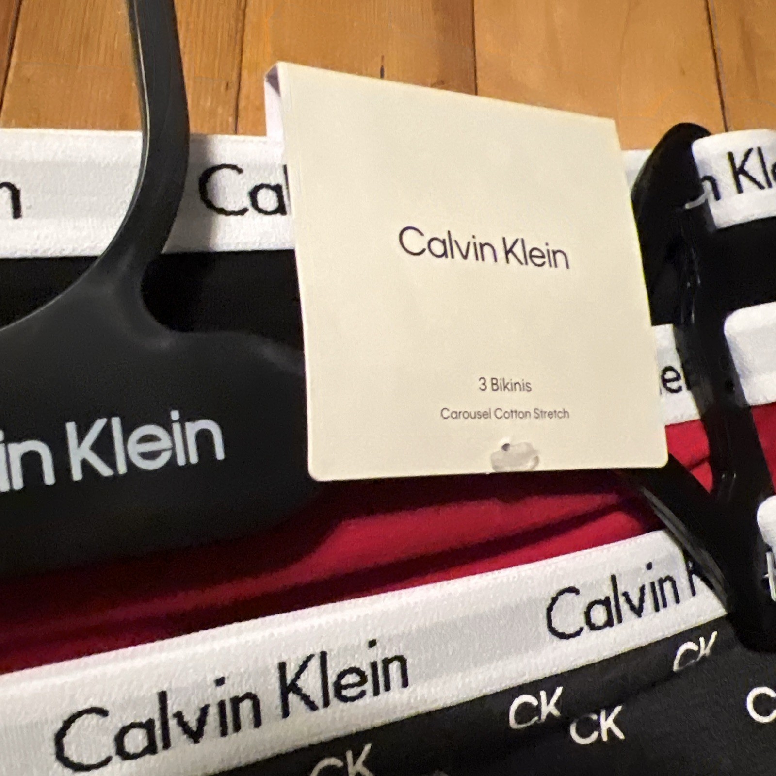 CALVIN KLEIN 3 pack Bikini SZ XL Cotton blend BLACK GRAY RED LOGO color NWT