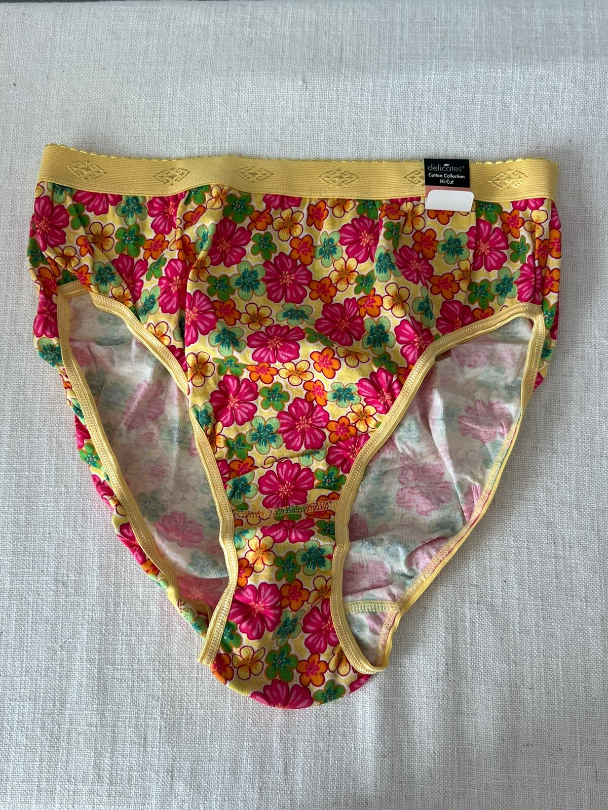 Vintage Delicates Hi-Leg 100% Cotton Brief Panty | Retro Floral | M | New