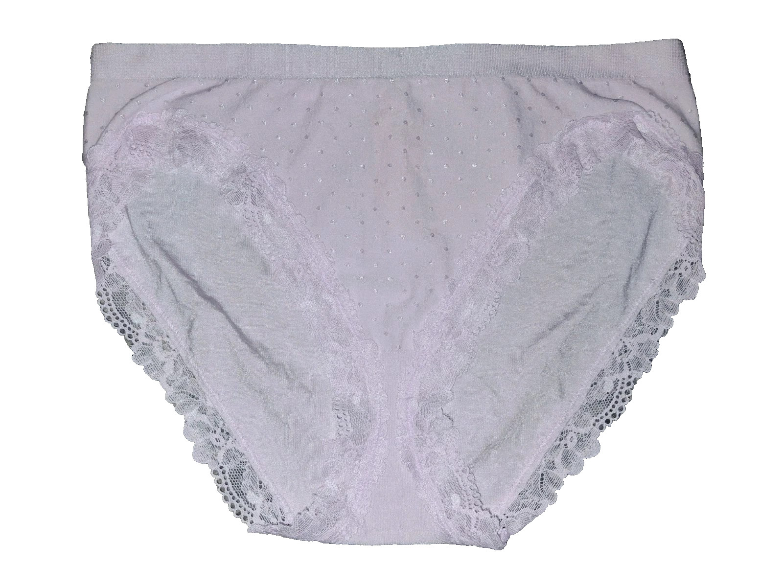 M Soft Voilet Lace SEAMLESS NOSHOW Victorias Secret High-Leg Waist Brief Pantie