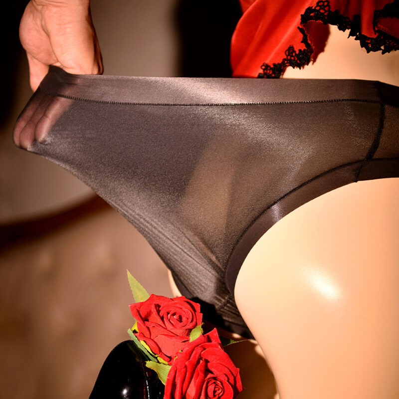 6 Mixed Color Women’s See-through Shiny Glossy Briefs Underwear Panties Knickers