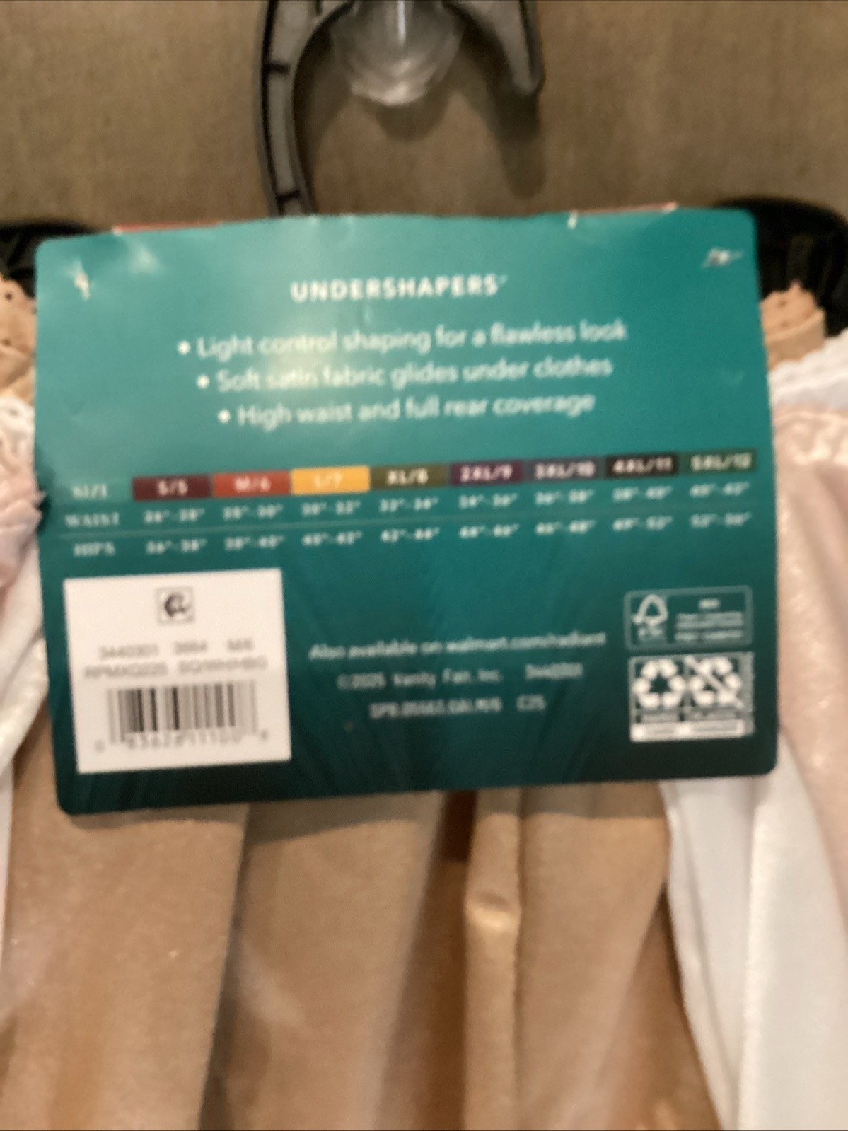 Vanity Fair Radiant Undershapers Brief Panties 3 Pack Sz M 6 Beige White Pink