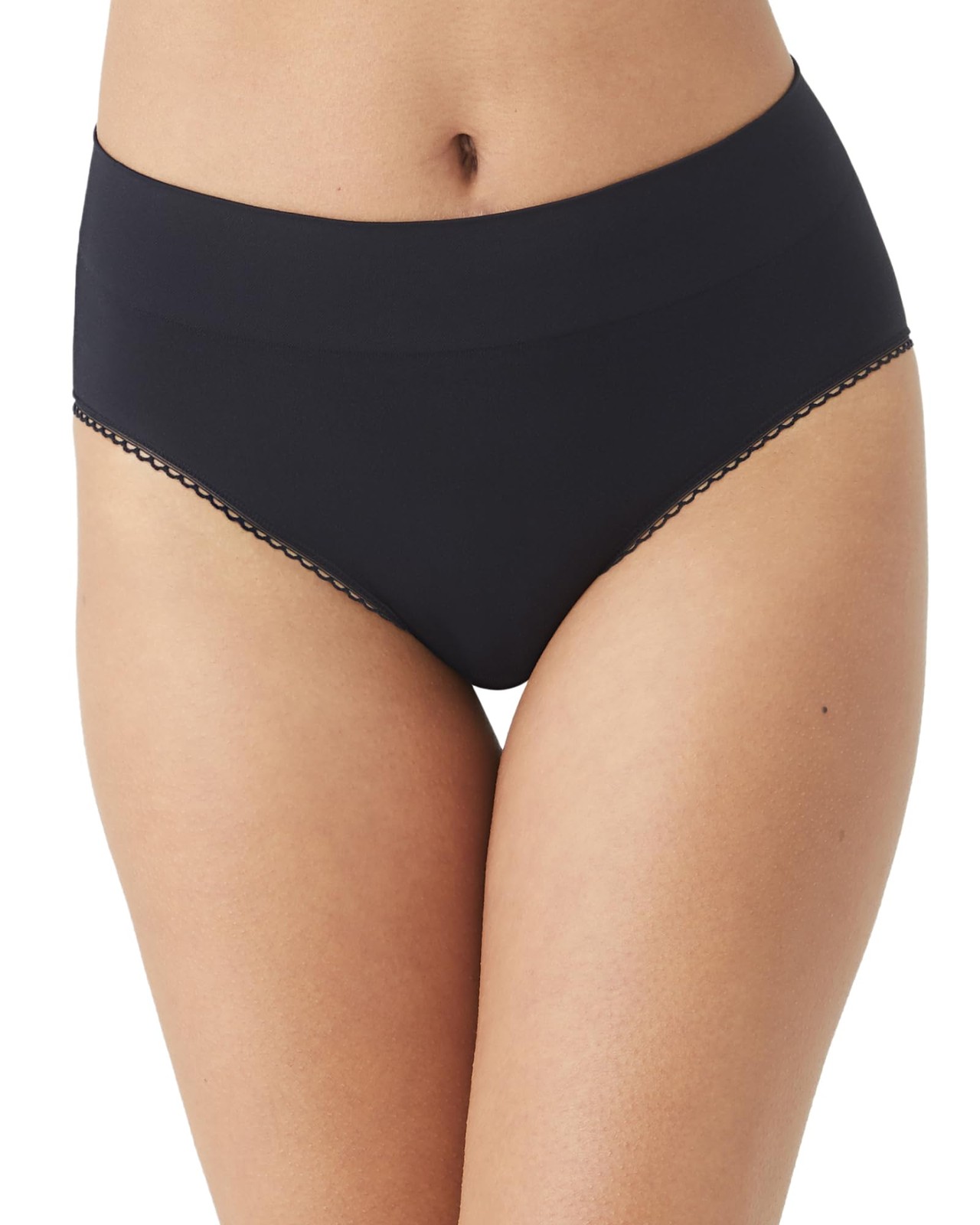 Small Black Seamless Hi Cut Panty Full Coverage Comfort Stretch Fabric