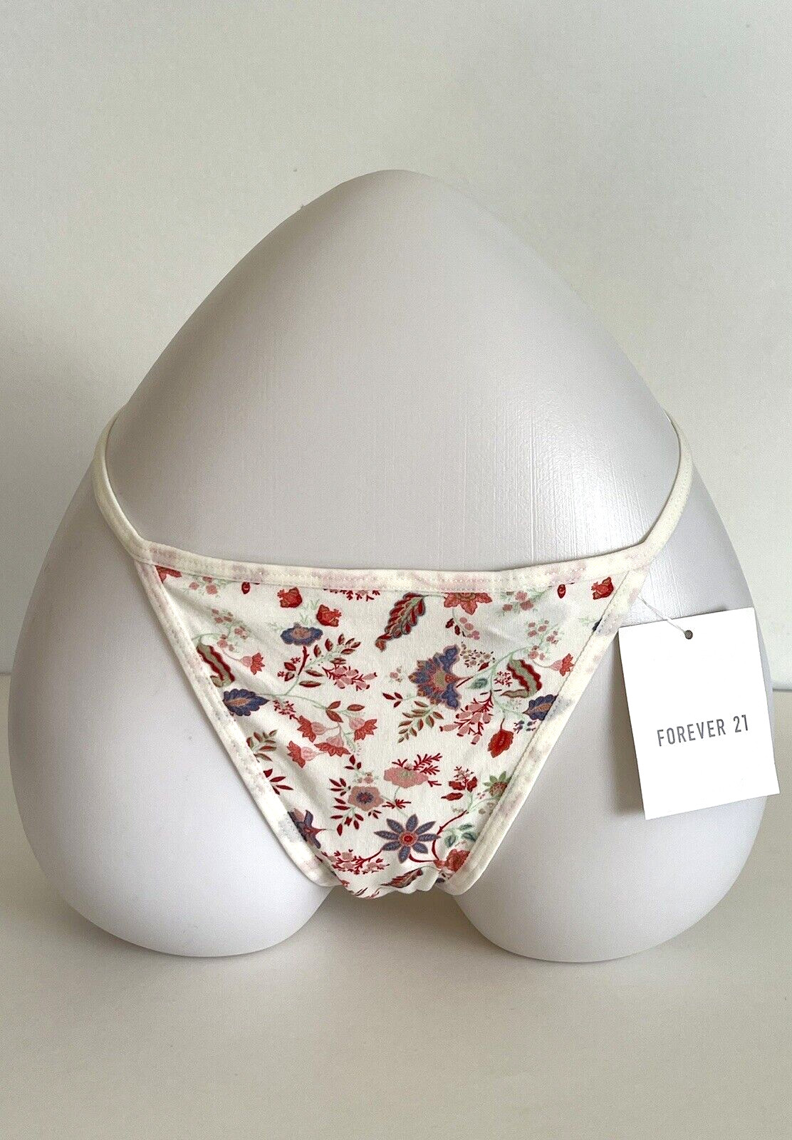 Wildflower Garden Blooms Floral Ivory G String Panties Size XL NWT Forever 21