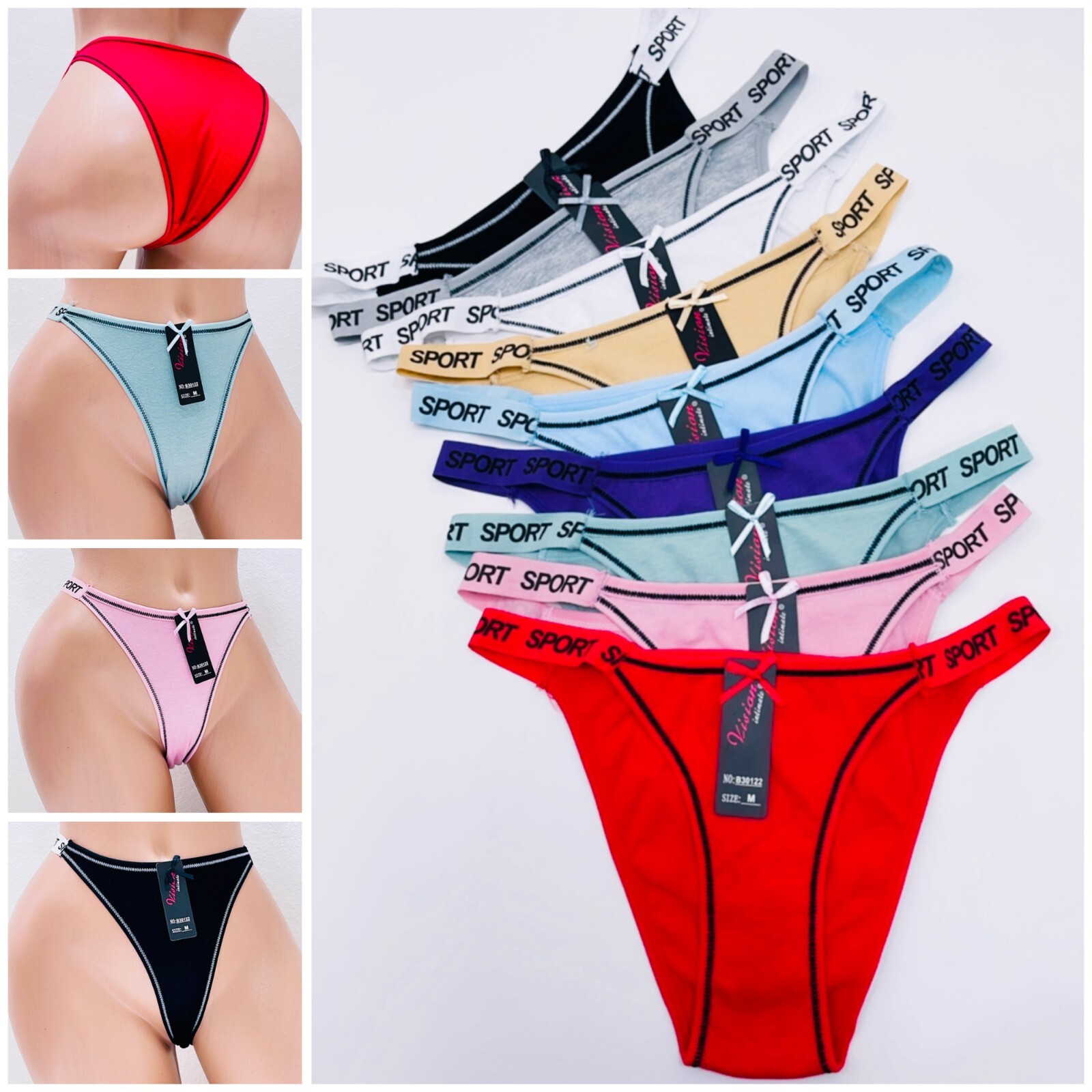 3 6 12 Pcs Lot Women’s Sexy String Bikini Briefs Panties Fashion Underwear S- XL