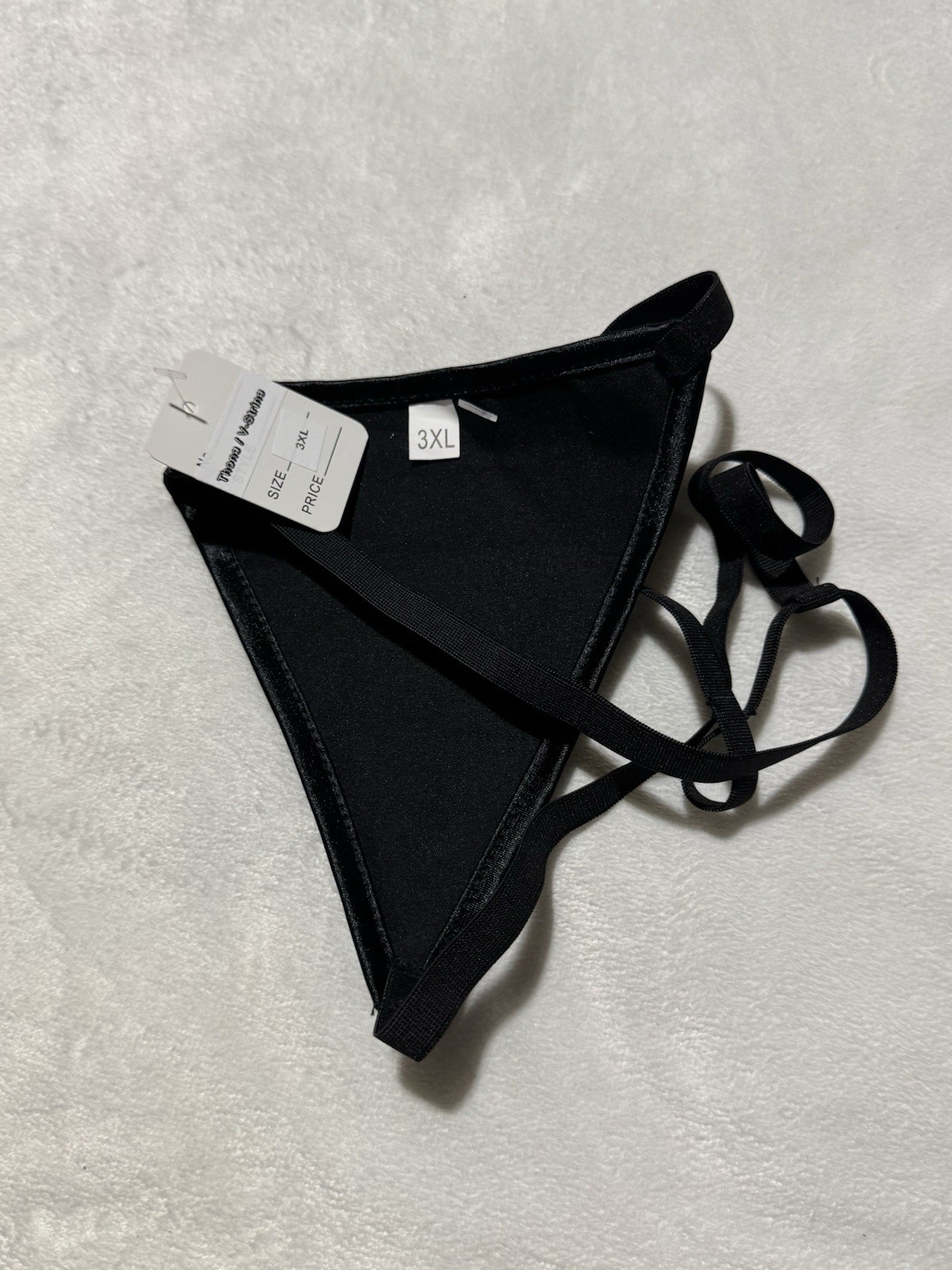 Sexy Black Faux Leather Thong V-String Panties Lingerie New with Tags XS S M L X