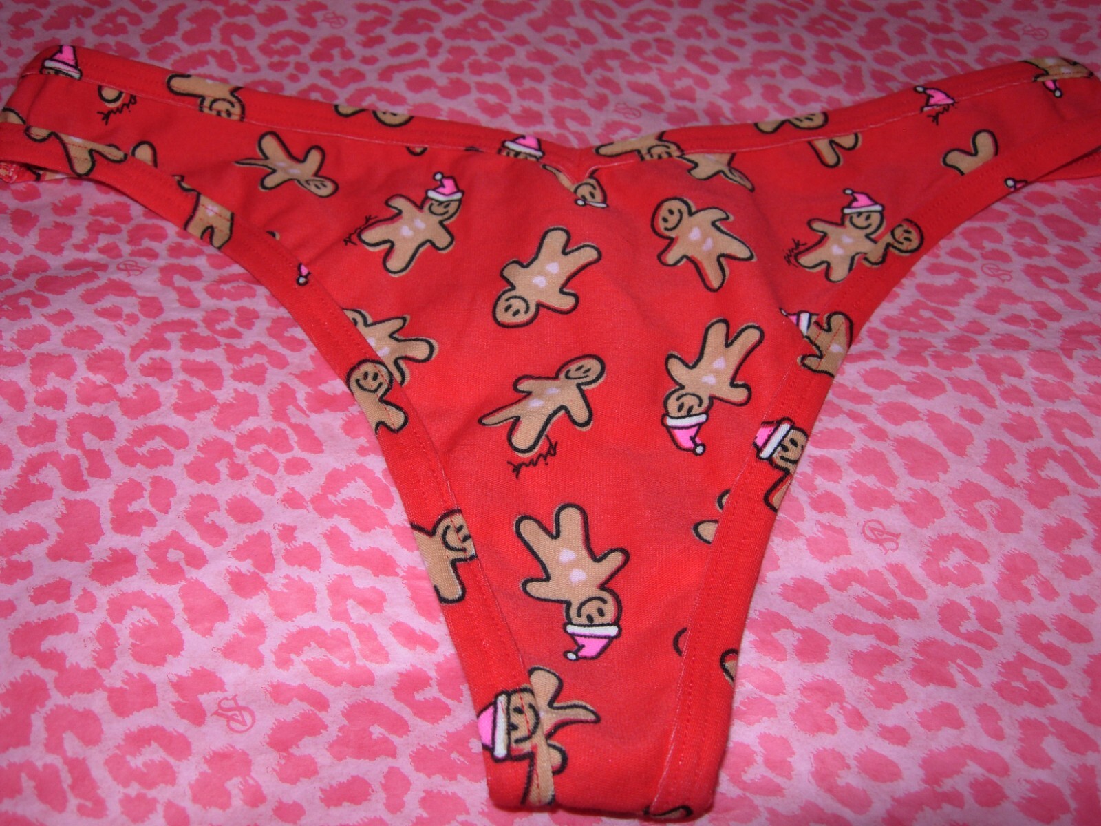 Victoria’s Secret PINK Sexy Thong String V-Cut LOGO Christmas Gingerbread Cookie