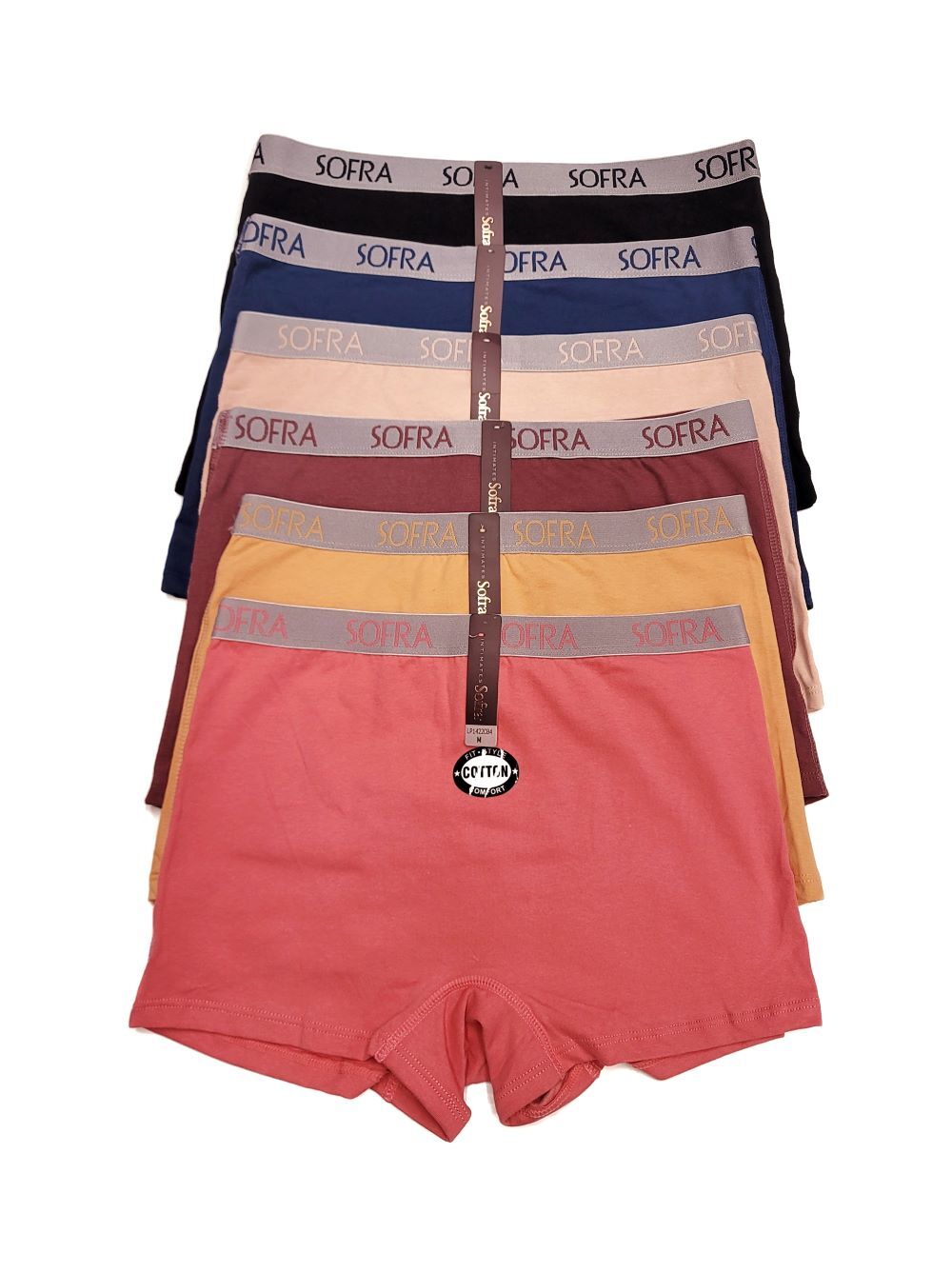 Sofra Women Soft Cotton Sports Boxer Brief Shorts Boyshorts Underwear Panties